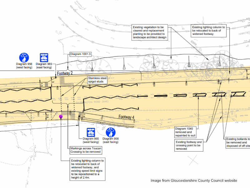 Proposed 3 metre shared space arrangements that are inadequate for traffic flows at this location