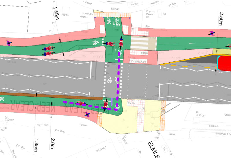 Figure 5: The complex, narrow and conflicting movements created by the crossing near Windermere Road