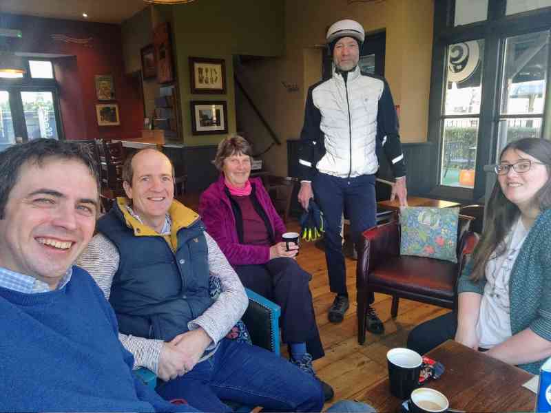 Some of the people who attend our cycling cafe in Cheltenham to talk about active travel and sustainability in Gloucestershire